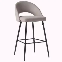Kirklands Home Mushroom Upholstered Charli Bar Stools, Set of 2 Gray Outlet