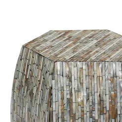 Kirklands Home Mussel Shell Hexagonal Accent Table Multi Online