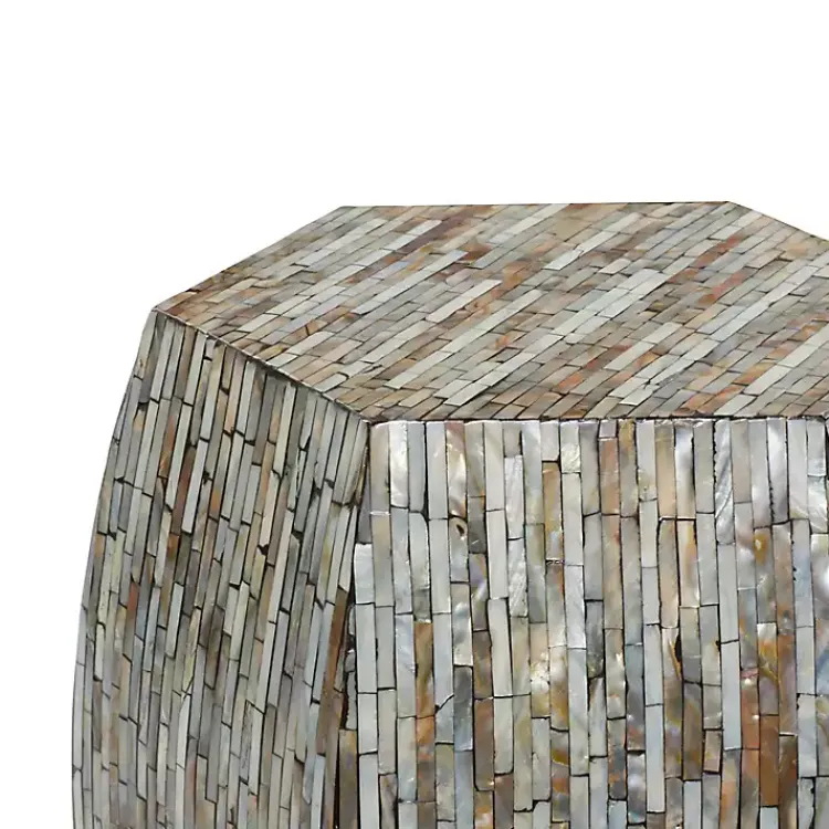 Kirklands Home Mussel Shell Hexagonal Accent Table Multi Online