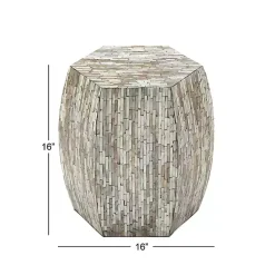 Kirklands Home Mussel Shell Hexagonal Accent Table Multi Online