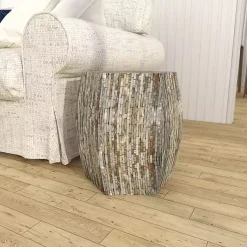 Kirklands Home Mussel Shell Hexagonal Accent Table Multi Online