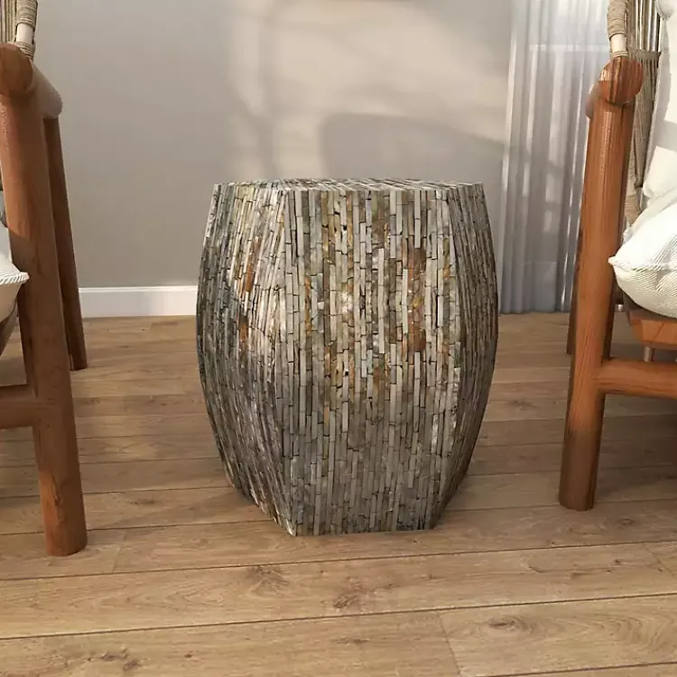 Kirklands Home Mussel Shell Hexagonal Accent Table Multi Online