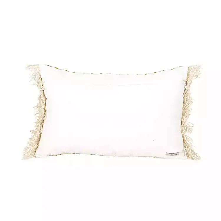 Kirklands Home Mustard Geometric Floral Indoor/Outdoor Pillow Clearance