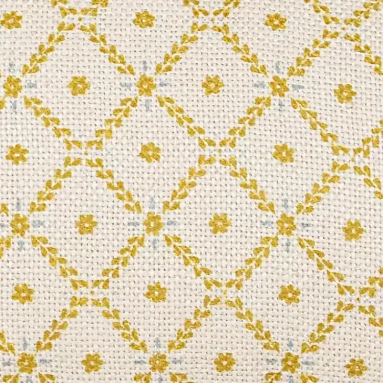 Kirklands Home Mustard Geometric Floral Indoor/Outdoor Pillow Clearance
