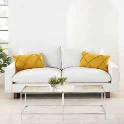 Pillows>Kirklands Home Mustard Tufted Diamond Lumbar Pillows, Set of 2 Yellow