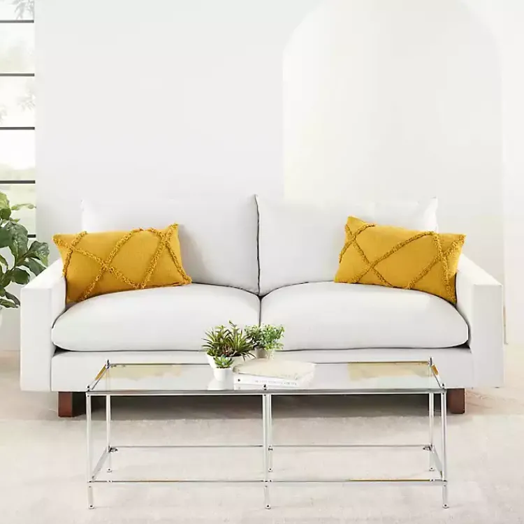 Pillows>Kirklands Home Mustard Tufted Diamond Lumbar Pillows, Set of 2 Yellow