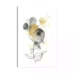 Kirklands Home Mustard Yellow and Gray Abstract Canvas Art Print