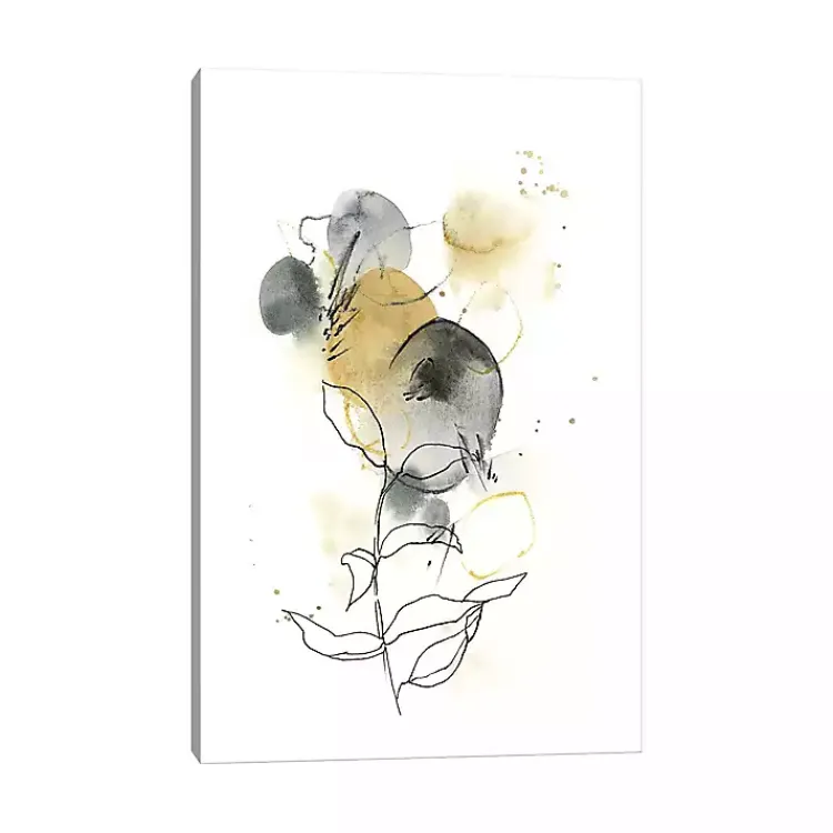 Kirklands Home Mustard Yellow and Gray Abstract Canvas Art Print