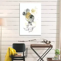 Kirklands Home Mustard Yellow and Gray Abstract Canvas Art Print