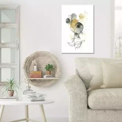 Kirklands Home Mustard Yellow and Gray Abstract Canvas Art Print