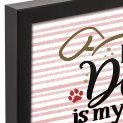 Kirklands Home My Dog is My Valentine Framed Canvas Wall Plaque Pink Online