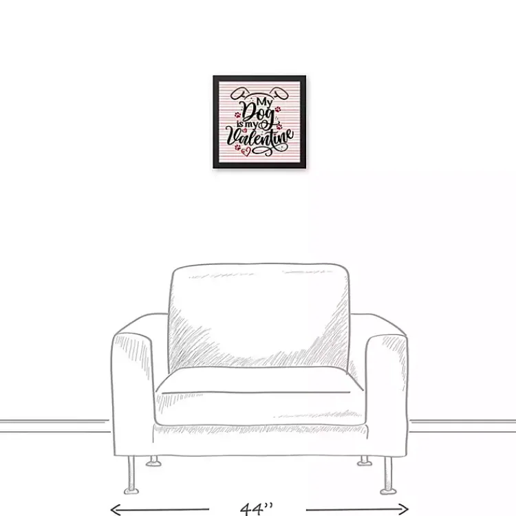 Kirklands Home My Dog is My Valentine Framed Canvas Wall Plaque Pink Online