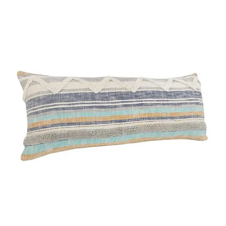 Pillows>Kirklands Home Myrtle Tufted Stripes Lumbar Pillow