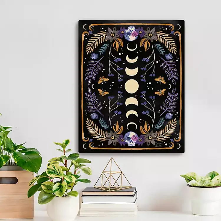 Halloween>Kirklands Home Mystical Moon Phases Canvas Art Print Black