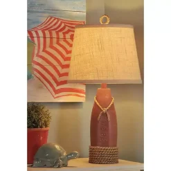 Kirklands Home Nantucket Red Buoy Table Lamp Tan New