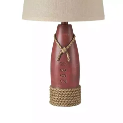 Kirklands Home Nantucket Red Buoy Table Lamp Tan New