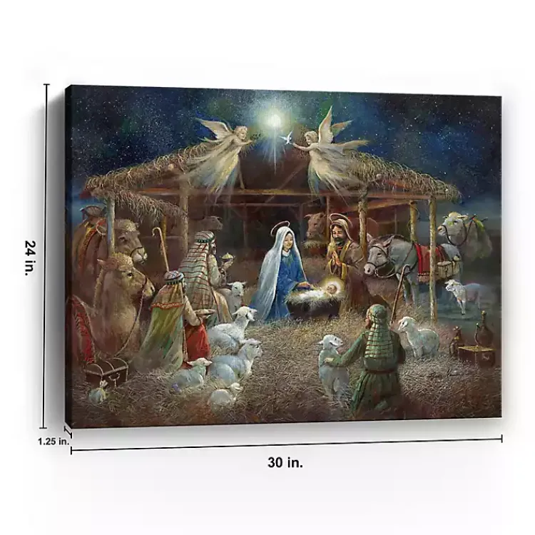 Christmas Art & Wall Decor>Kirklands Home Nativity at Twilight Canvas Art Print