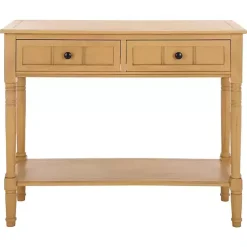 Kirklands Home Natural 2- Drawer Samantha Console Table Tan Discount
