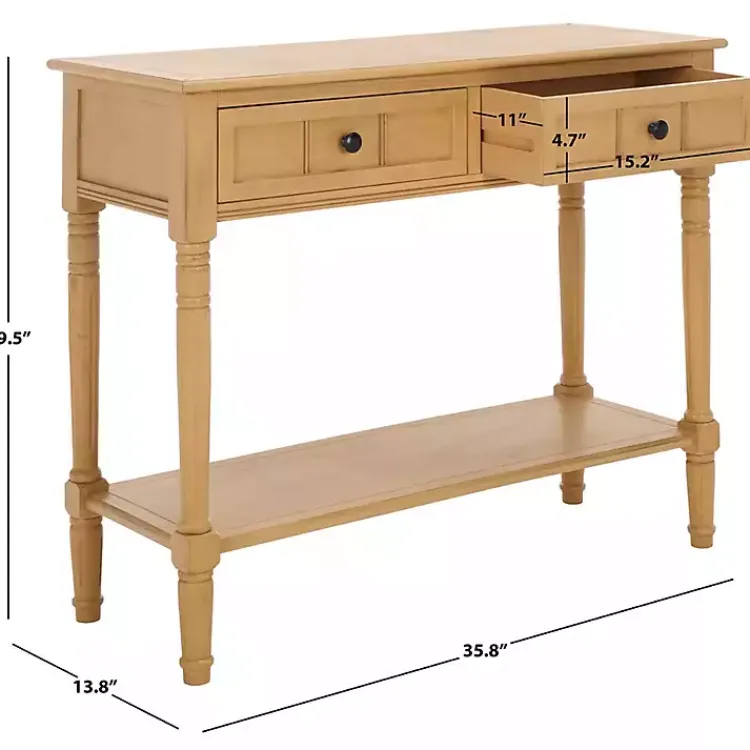 Kirklands Home Natural 2- Drawer Samantha Console Table Tan Discount