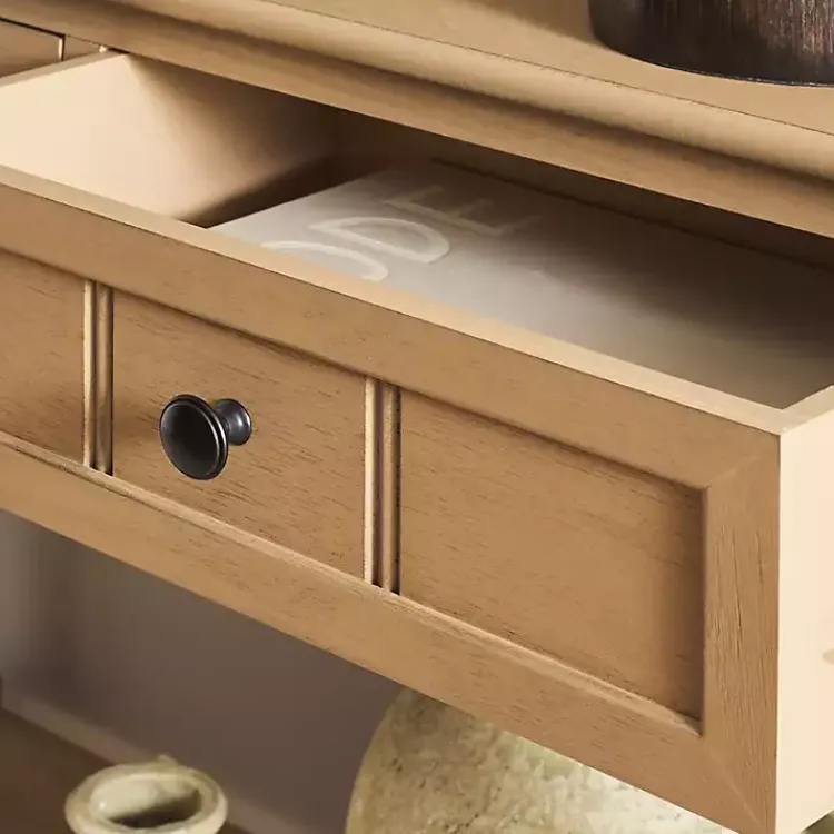 Kirklands Home Natural 2- Drawer Samantha Console Table Tan Discount