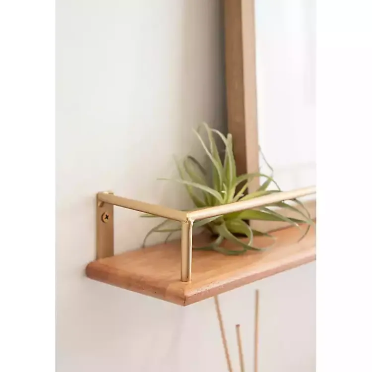 Kirklands Home Natural & Gold Rectangle Cameron Shelves, Set of 2 Best