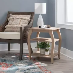 Kirklands Home Natural Prismatic Wood Accent Table Brown Online