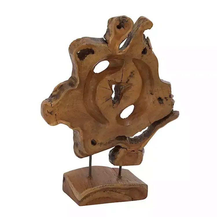 Statues & Figurines>Kirklands Home Natural Abstract Teak Wood Statue Brown