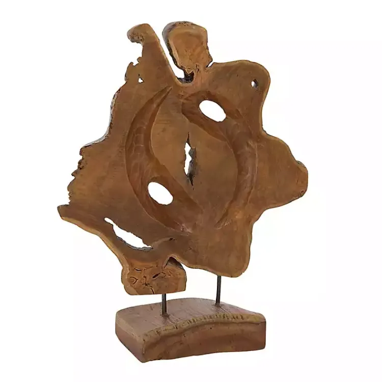 Statues & Figurines>Kirklands Home Natural Abstract Teak Wood Statue Brown