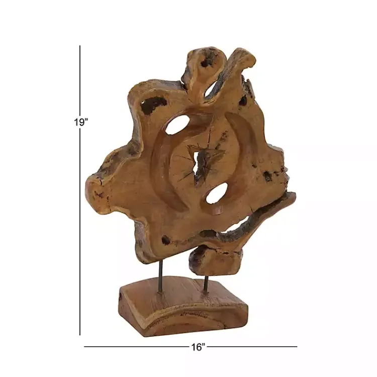 Statues & Figurines>Kirklands Home Natural Abstract Teak Wood Statue Brown