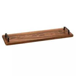 Kirklands Home Natural Acacia Long Tray with Handles Brown Hot