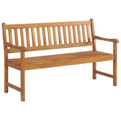 Kirklands Home Natural Acacia Wood Bench with Pop-Up Table Tan