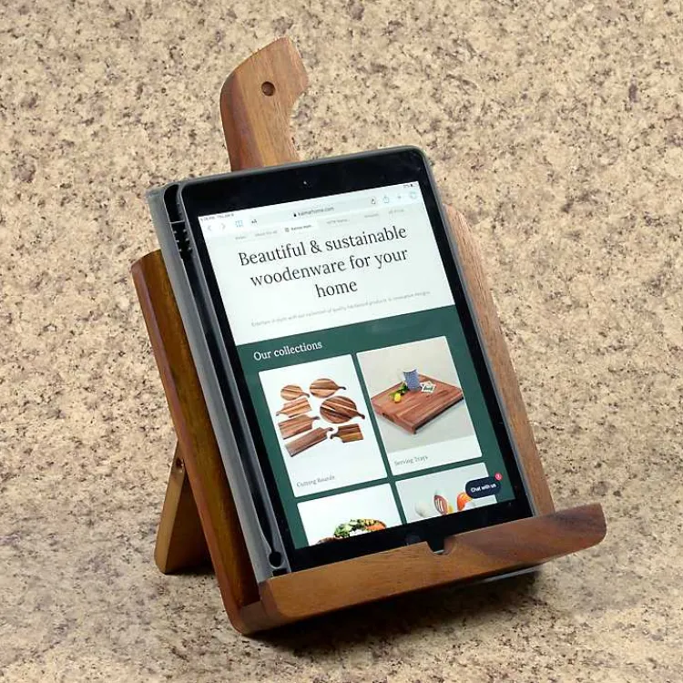 Kirklands Home Natural Acacia Wood Cookbook Holder Brown Sale