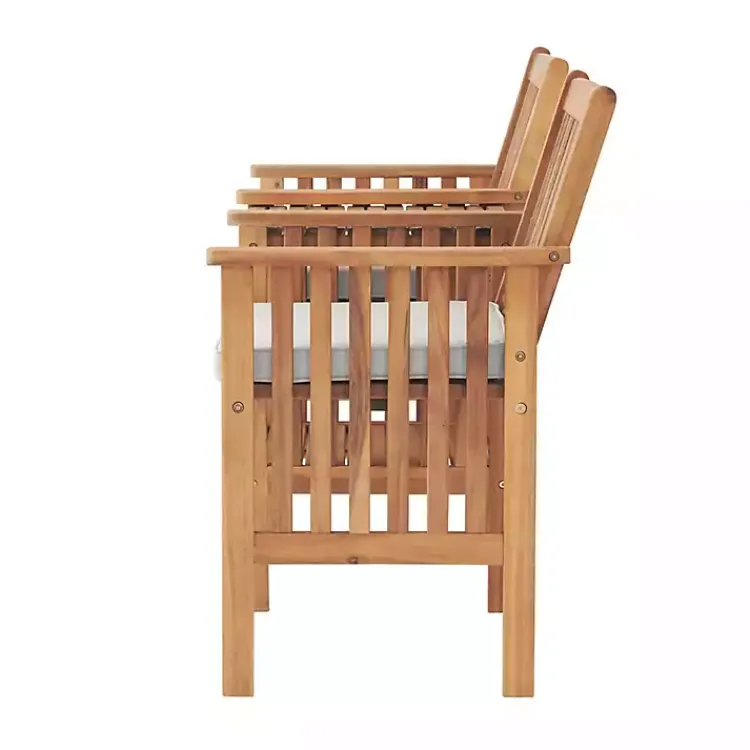Kirklands Home Natural Acacia Wood Ivory Cushion 3-pc. Patio Set Discount