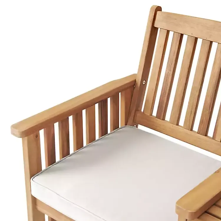 Kirklands Home Natural Acacia Wood Ivory Cushion 3-pc. Patio Set Discount