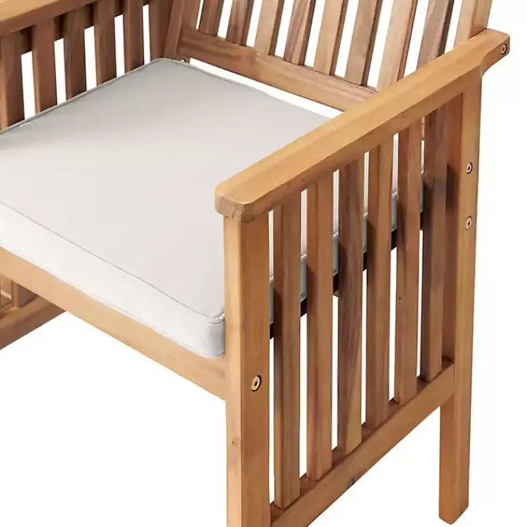 Kirklands Home Natural Acacia Wood Ivory Cushion 3-pc. Patio Set Discount