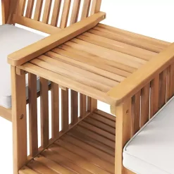 Kirklands Home Natural Acacia Wood Ivory Cushion 3-pc. Patio Set Discount