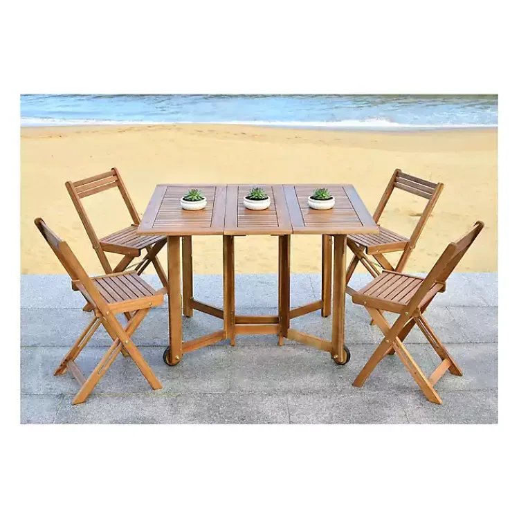 Kirklands Home Natural Acacia Wood 4-pc. Foldable Dining Set