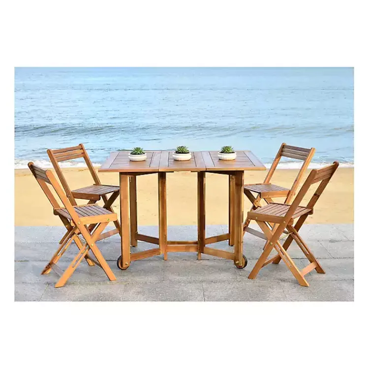 Kirklands Home Natural Acacia Wood 4-pc. Foldable Dining Set