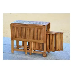 Kirklands Home Natural Acacia Wood 4-pc. Foldable Dining Set