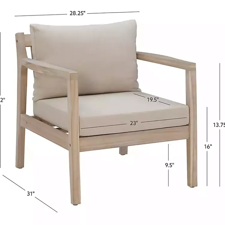 Kirklands Home Natural Acacia Wood 2-pc. Outdoor Accent Chair Set Tan Hot