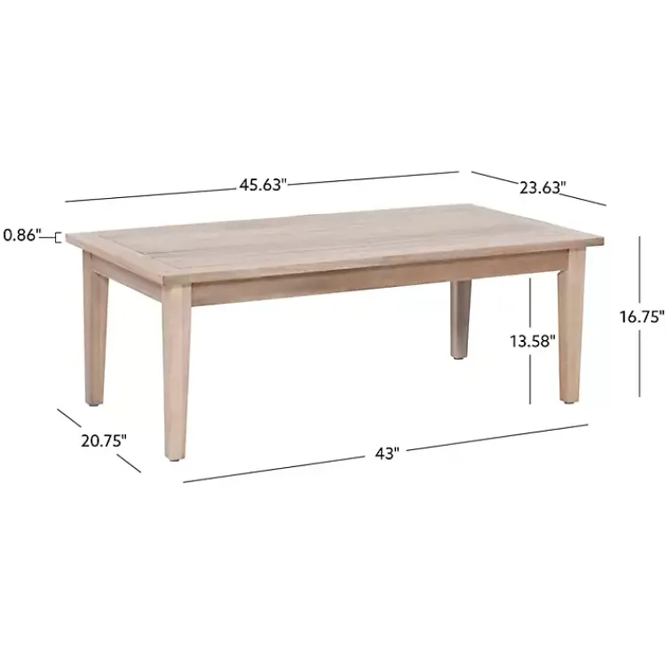Kirklands Home Natural Acacia Wood Slatted Outdoor Coffee Table Tan Online
