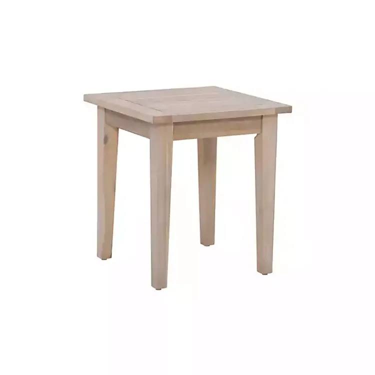 Kirklands Home Natural Acacia Wood Slatted Outdoor Side Table Tan Discount