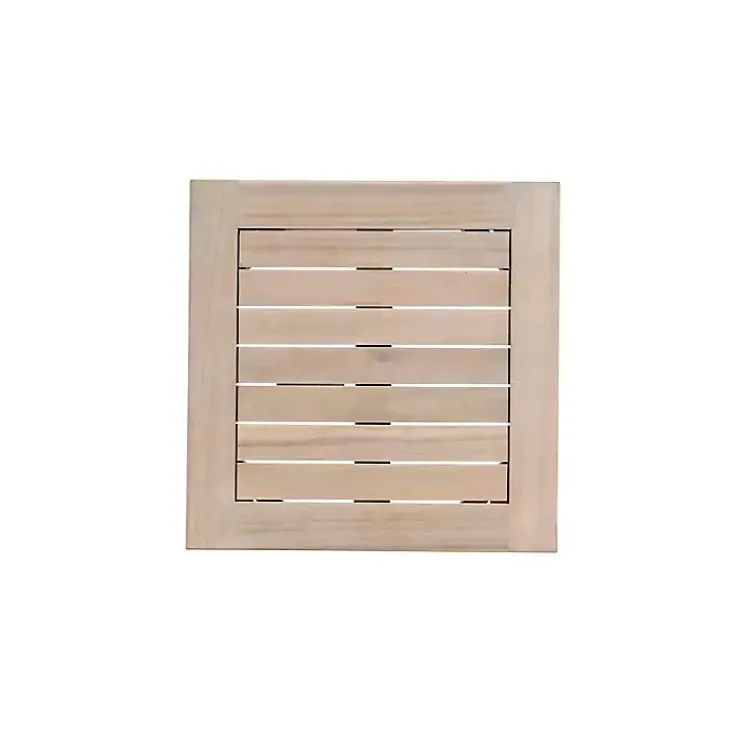 Kirklands Home Natural Acacia Wood Slatted Outdoor Side Table Tan Discount