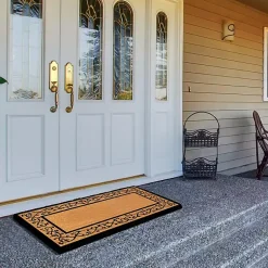 Kirklands Home Natural and Black Abby Doormat, 48x30 in. Hot
