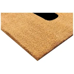 Kirklands Home Natural and Black Coir Hello Doormat, 36x24 in. New