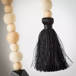 Decorative Accents>Kirklands Home Natural and Black Wood Bead Garlands, Set of 2