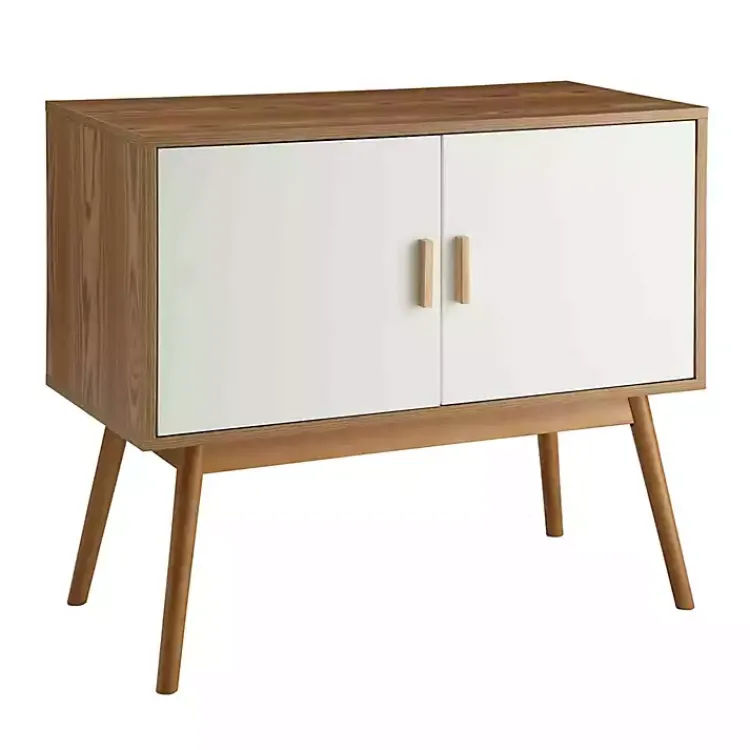 Kirklands Home Natural and White Reversible Doors Cabinet