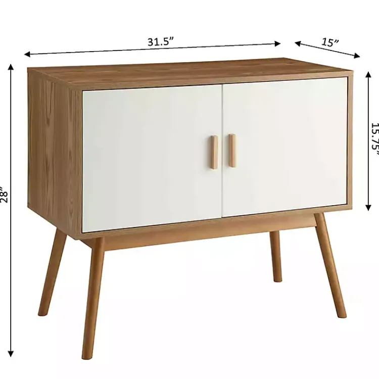 Kirklands Home Natural and White Reversible Doors Cabinet