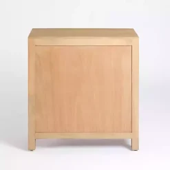 Kirklands Home Natural Arch Cane and Wood Cabinet Tan