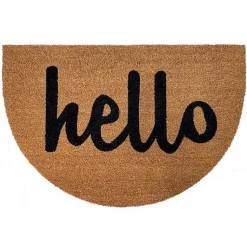 Kirklands Home Natural Arch Hello Doormat Brown Best
